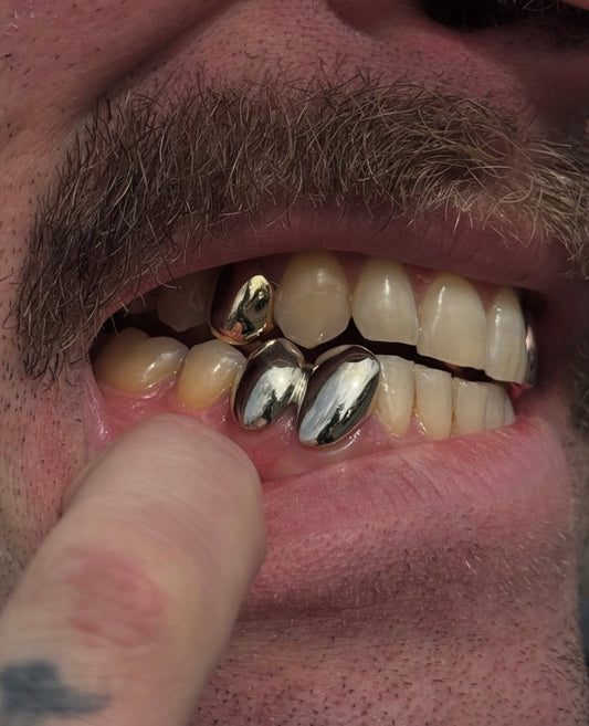 Four (4) Single Plain Caps Custom Made Grillz