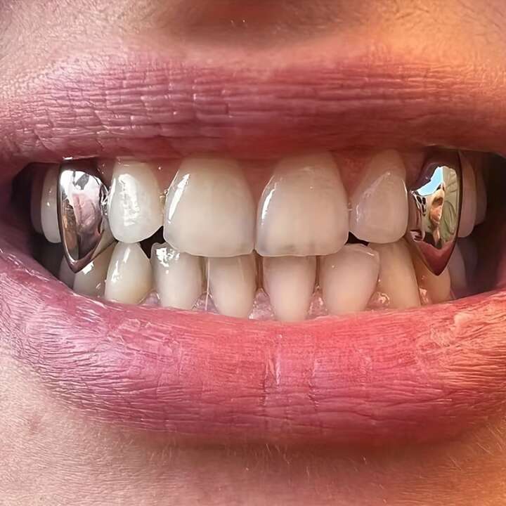 Two (2) Single Plain Caps Custom Made Grillz